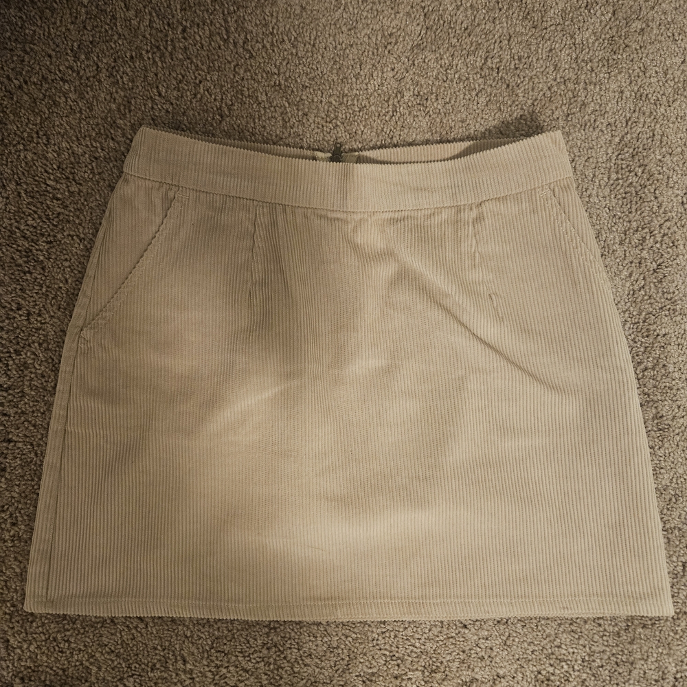 Taylor & Sage Beige Corduroy Mini Skirt